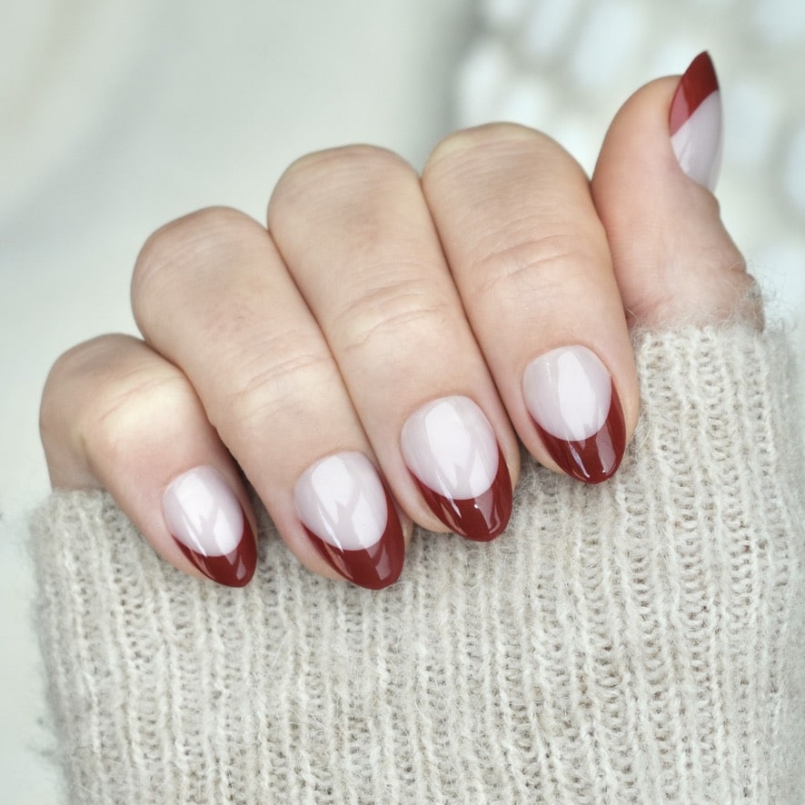 press-on nails artificial nails beauty false glasies gel oval short french silver pink beige