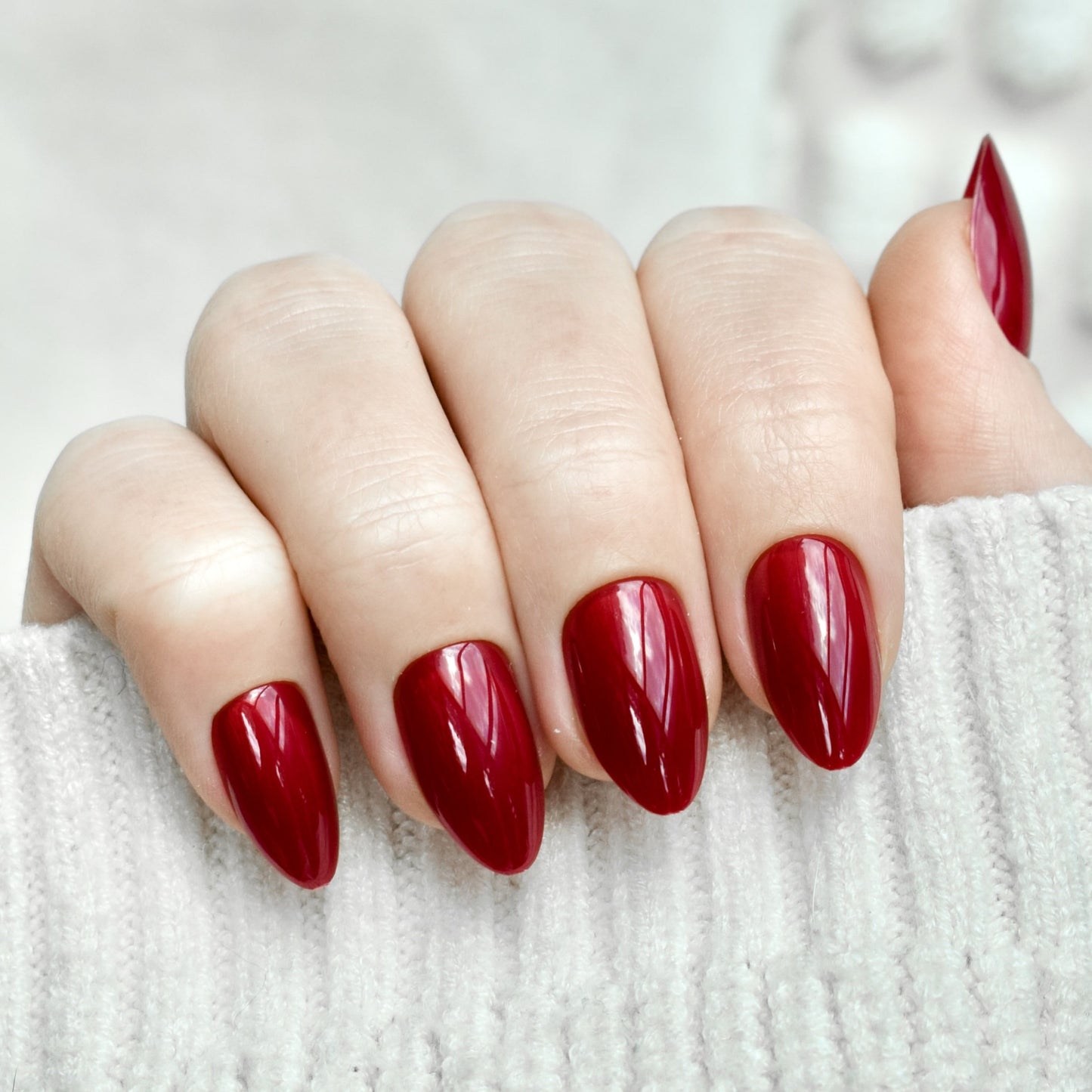 presson nails false nail glasies almond red