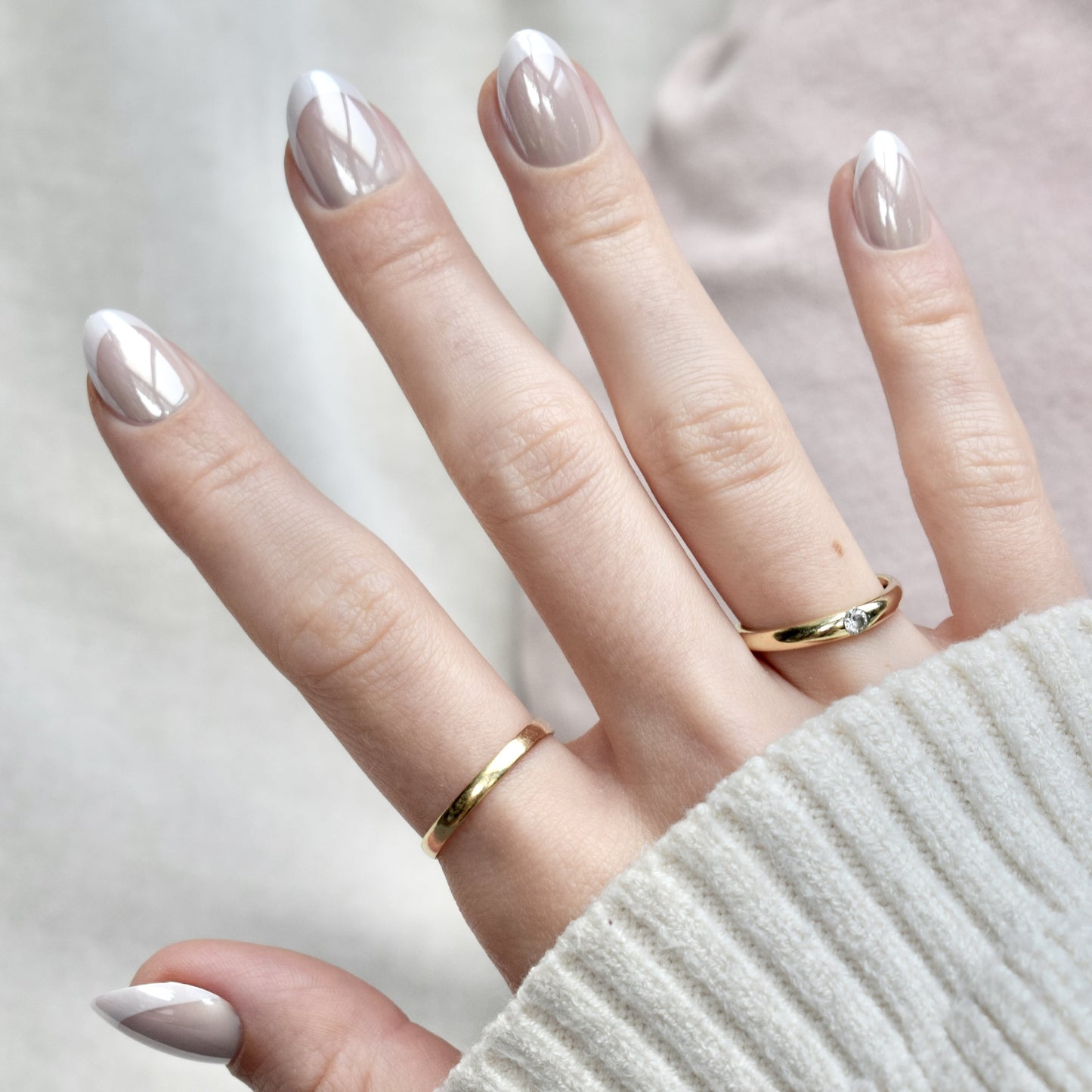 presson nails false nails glasies oval french glaced