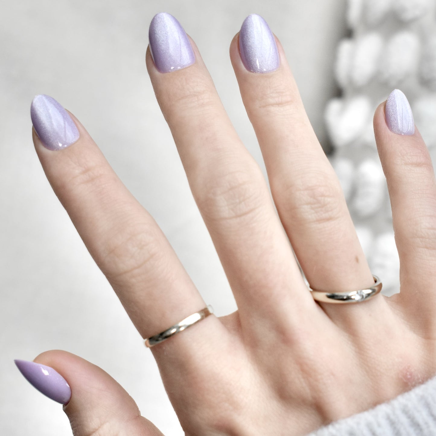 presson nails false nail glasies oval short violet cat eye glitters