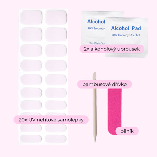 uv gel nail stickers 20 pcs pink white nude
