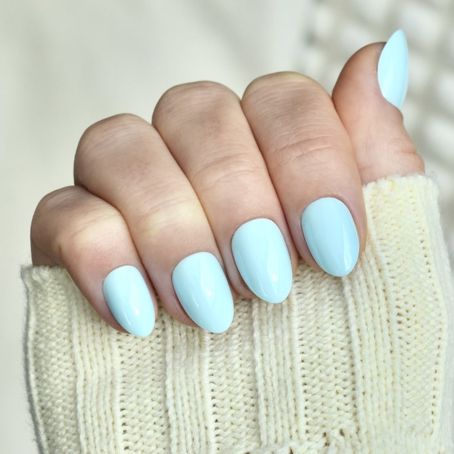 press-on nails artificial nails beauty false glasies gel oval short french mint blue green