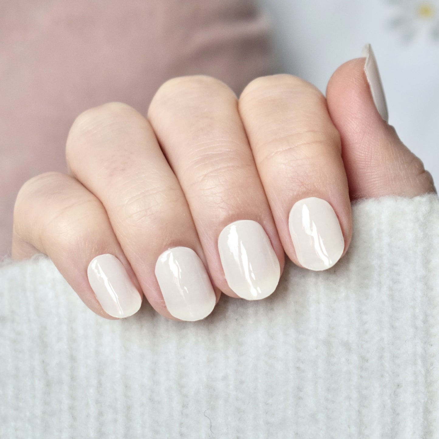 uv gel nail stickers 20 pcs beige white