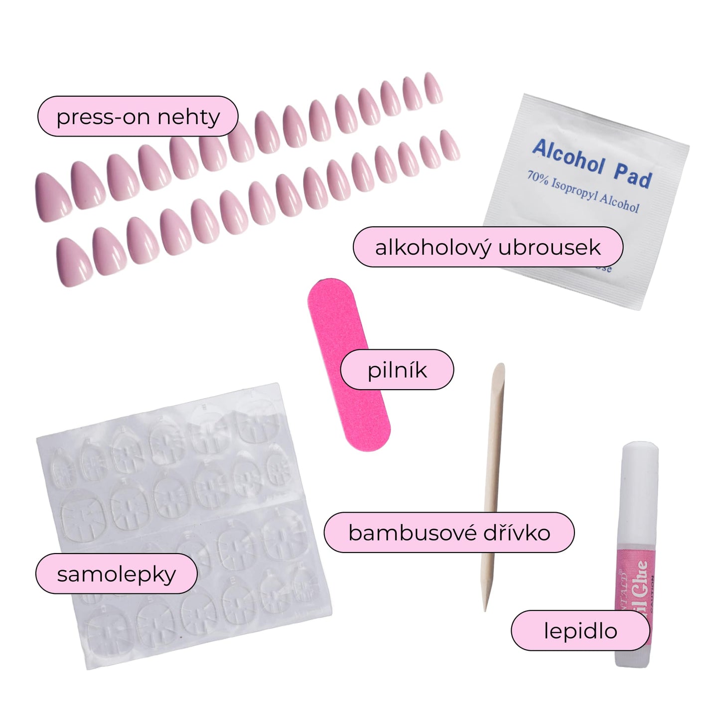 presson nehty lepidlo pilník samolepky bambusové drivko