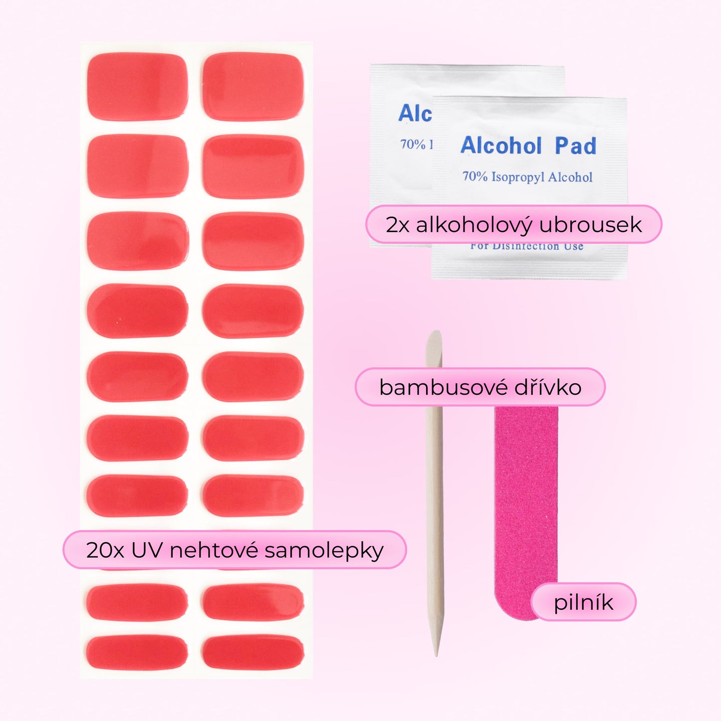 uv gel nail stickers 20 pcs red