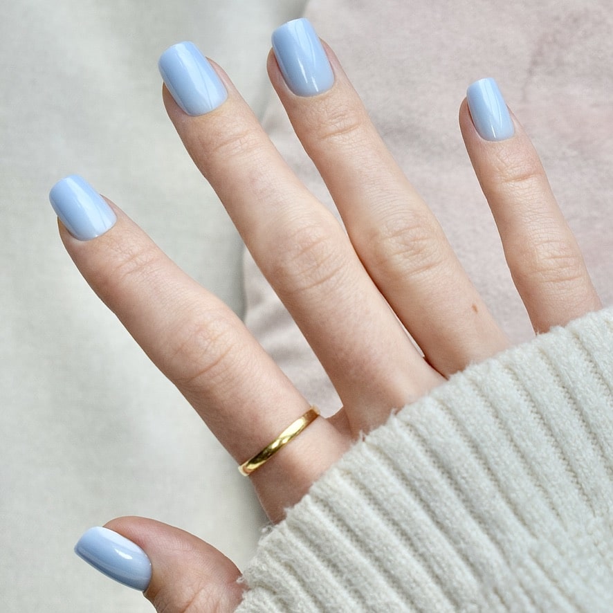 presson nails false nail glasies coffin short baby blue
