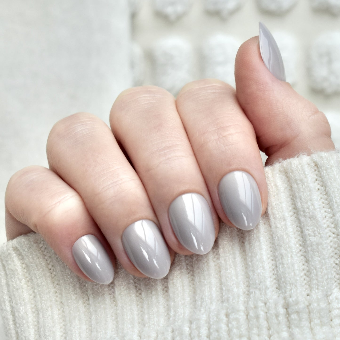 presson nails false nail glasies oval violet grey