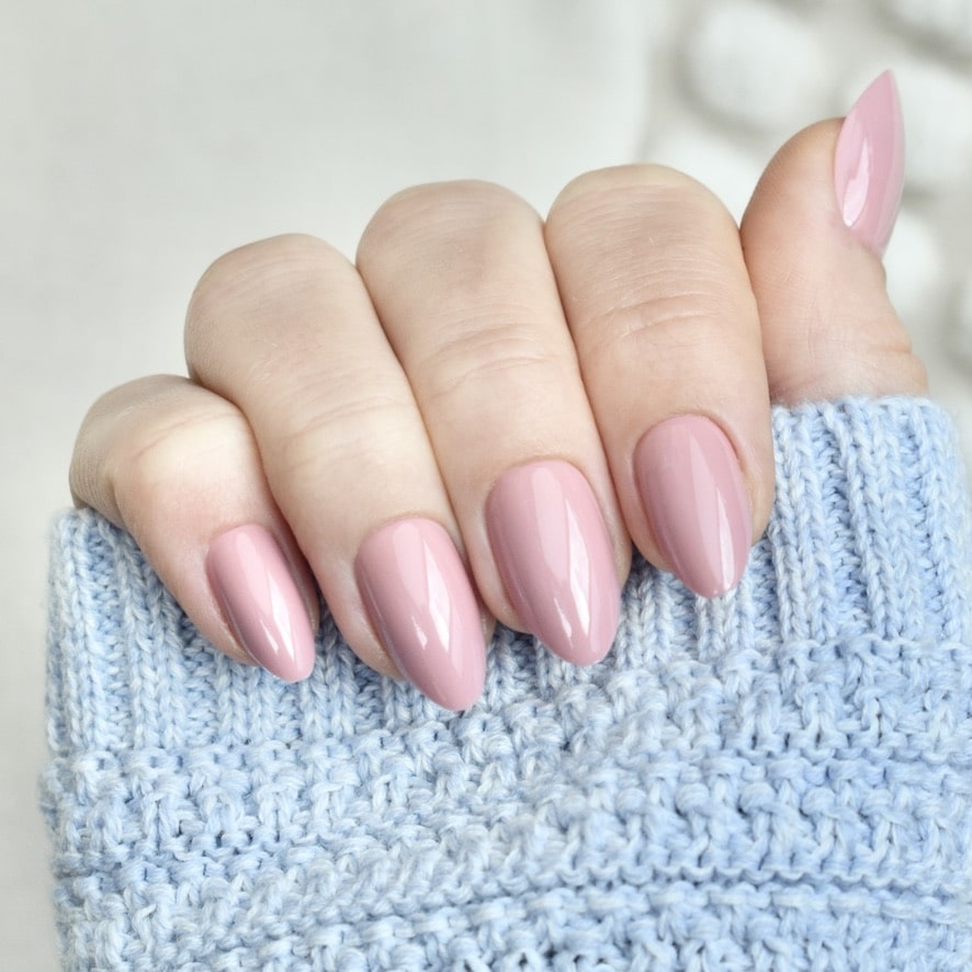 press-on nails artificial nails beauty false glasies gel almond french pink