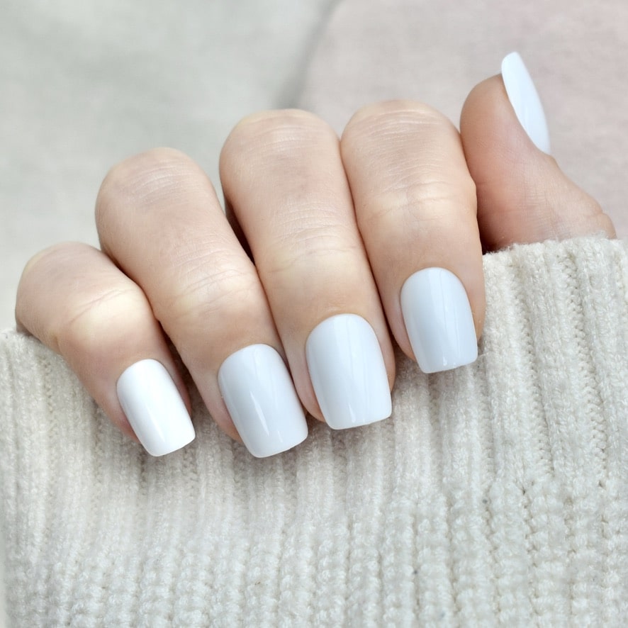 presson nails false nail glasies coffin short white