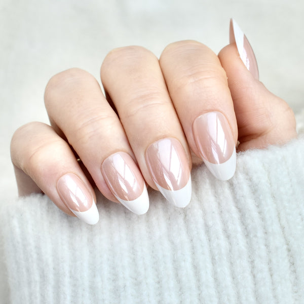 press-on nails false nails artificial nail glitters holo white French white