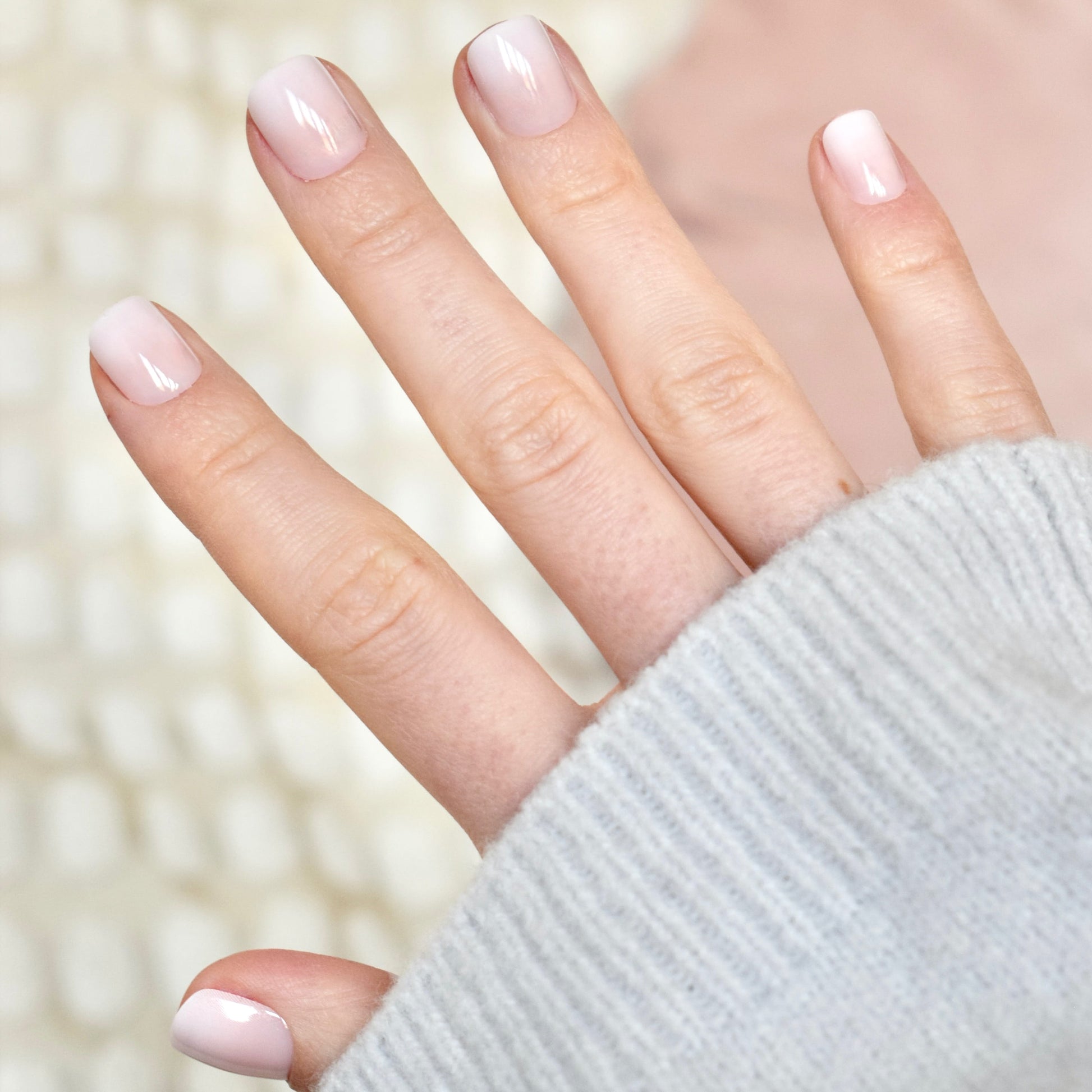 press-on nails artificial nails beauty false glasies gel coffin short white nude pink