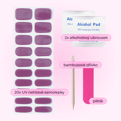 uv gel nail stickers 20 pcs pink mauve violet