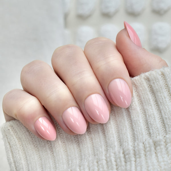presson nails false nail glasies oval pink