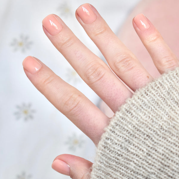 press-on nails artificial nails beauty false glasies gel coffin short pink beige