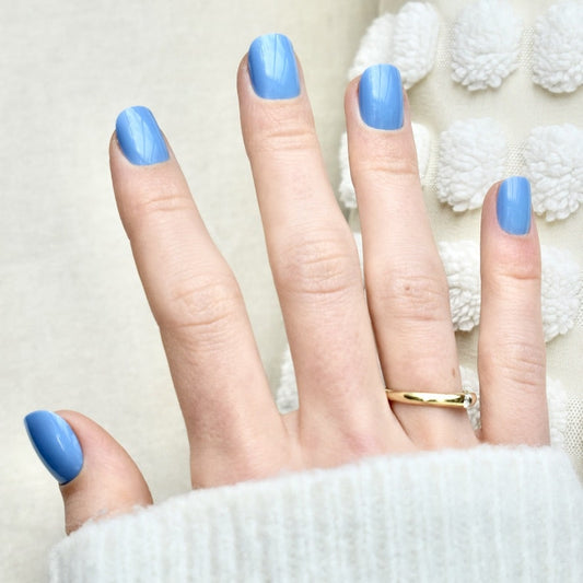 presson nails nails coffin short blue