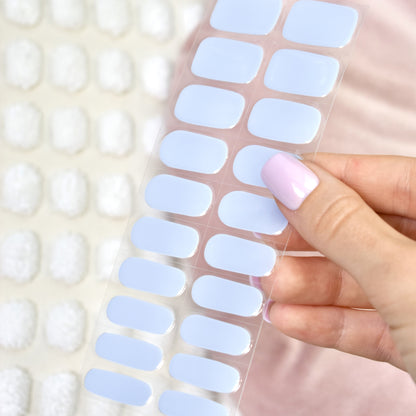 uv gel nail stickers 20 pcs baby blue