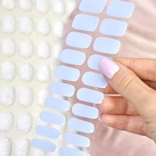 uv gel nail stickers 20 pcs baby blue
