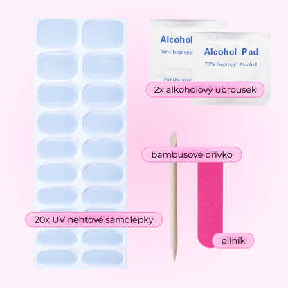 uv gel nail stickers 20 pcs baby blue