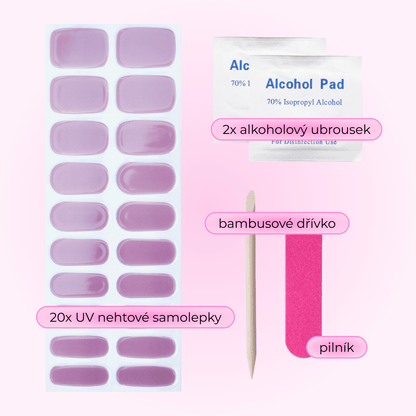 uv gel nail stickers glasies long lasting 20 pcs violet pink