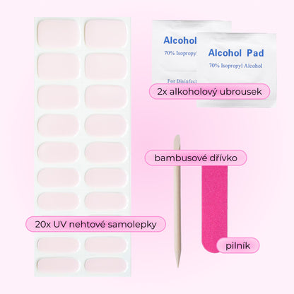 uv gel nail stickers 20 pcs pink beige light