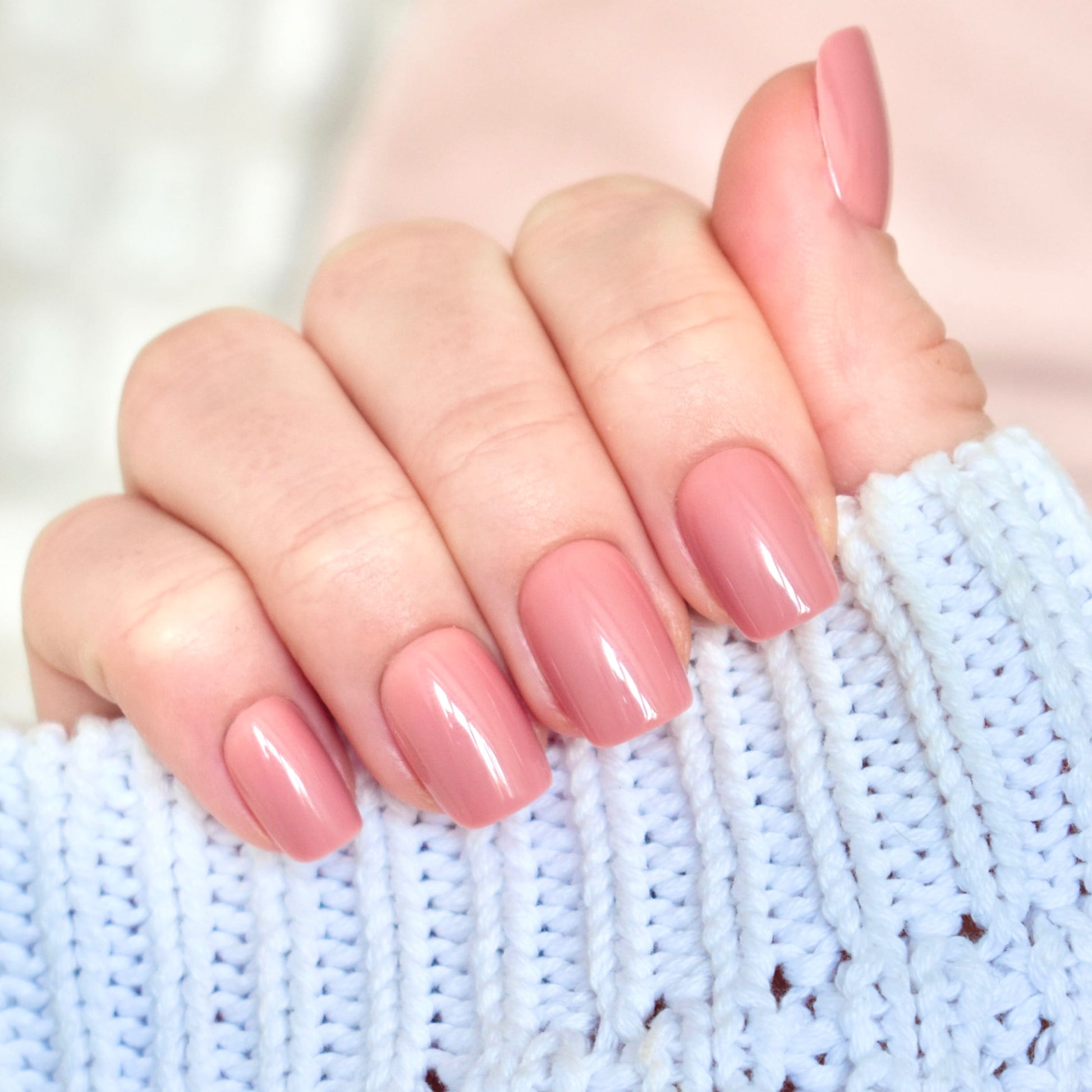 beige brown nude coffin square squoval short press-on nails fake nail 