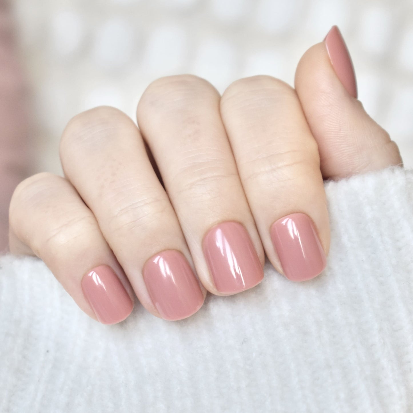 press-on nails artificial nails beauty false glasies gel coffin short nude brown beige