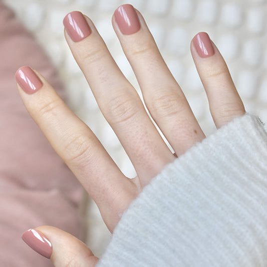 press-on nails artificial nails beauty false glasies gel coffin short nude brown beige