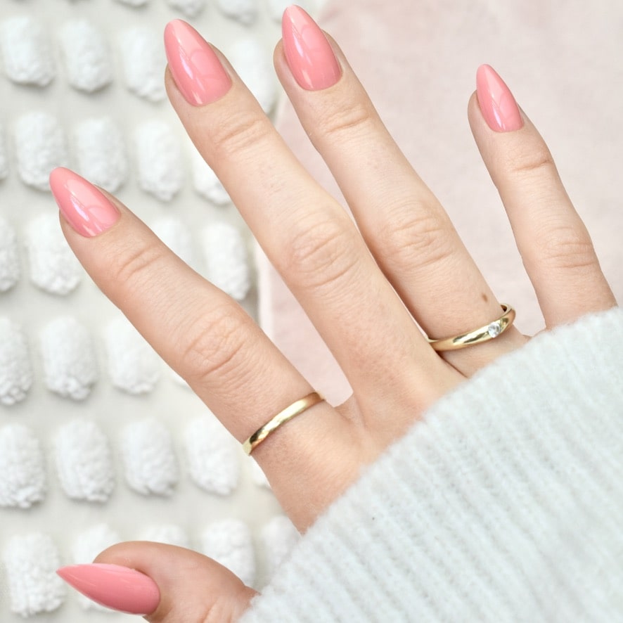 press-on nails false nail almond long medium pink cute