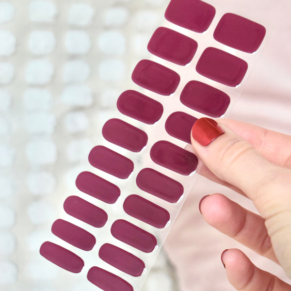 uv gel nail stickers 20 pcs red burgundy