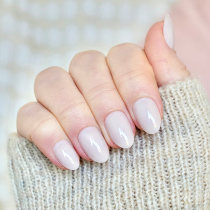 press-on nails artificial nails beauty false glasies gel almond oval short white nude