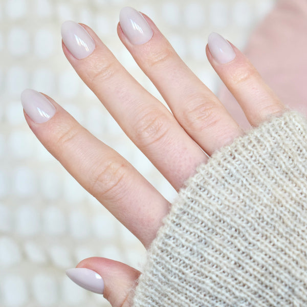 press-on nails artificial nails beauty false glasies gel almond oval short white nude