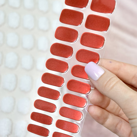 uv gel nail stickers 20 pcs dark red glitters