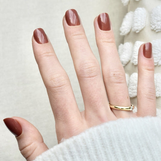 presson nails false nail artificial coffin short brown