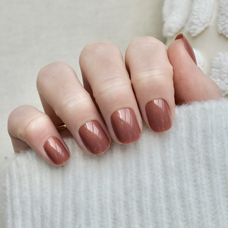 presson nails false nail artificial coffin short brown