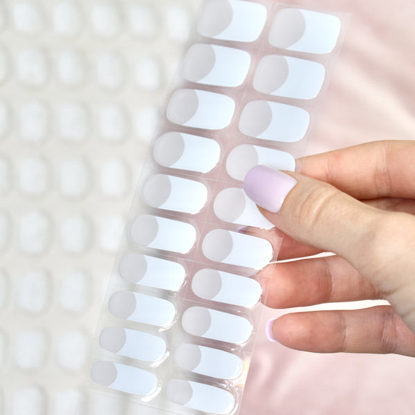 uv gel nail stickers 20 pcs pink white french 