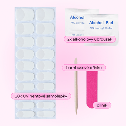 uv gel nail stickers 20 pcs pink white french 