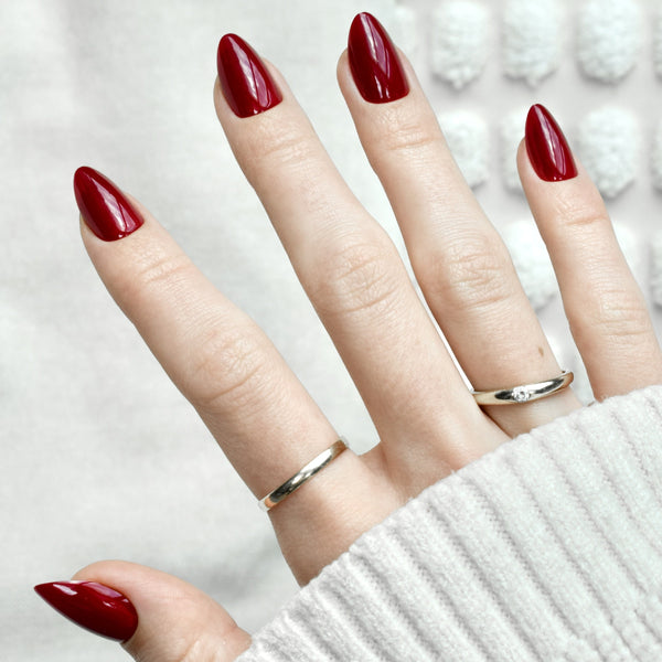 presson nails false nail glasies almond red