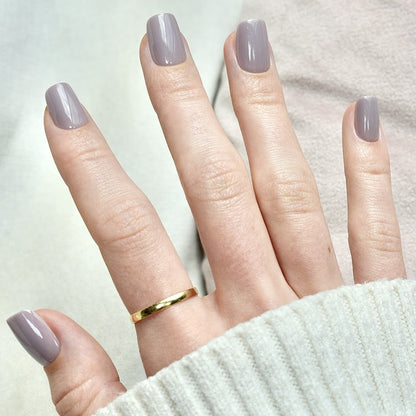 presson nails false nail glasies coffin short violet grey