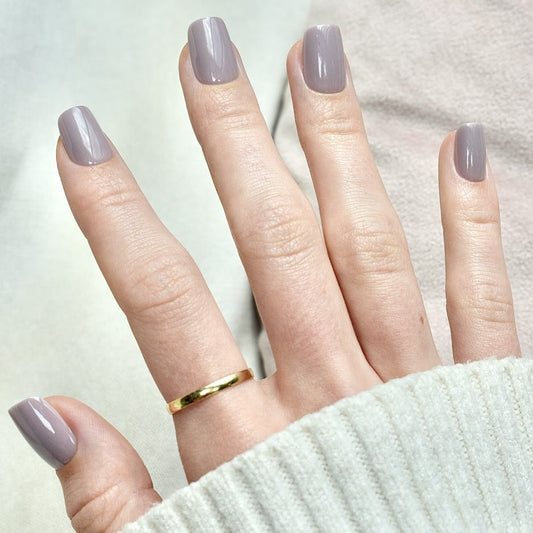 presson nails false nail glasies coffin short violet grey