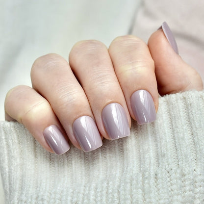 presson nails false nail glasies coffin short violet grey