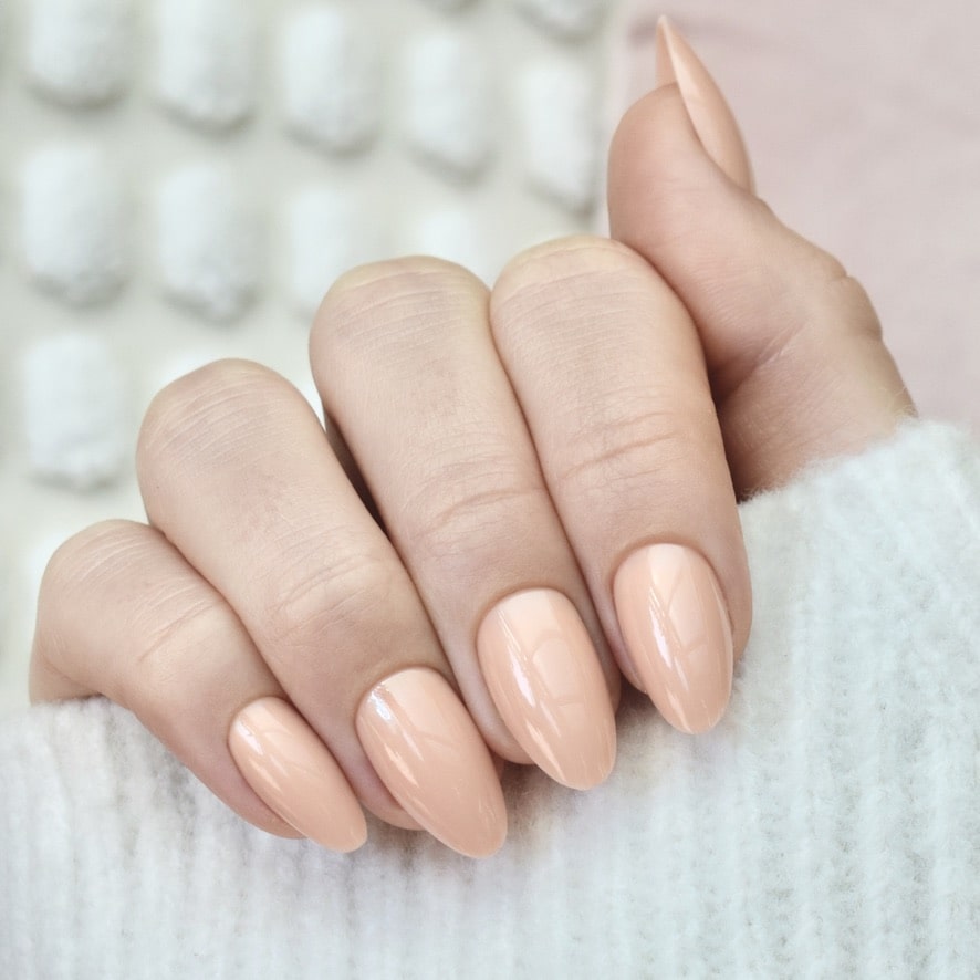 press-on nails false nail almond long medium beige pink nude cute
