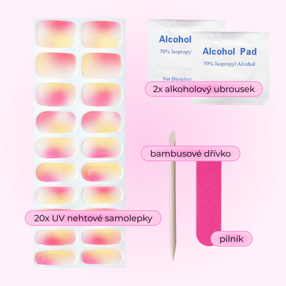 uv gel nail stickers 20 pcs beige viloet pink red yellow ombre