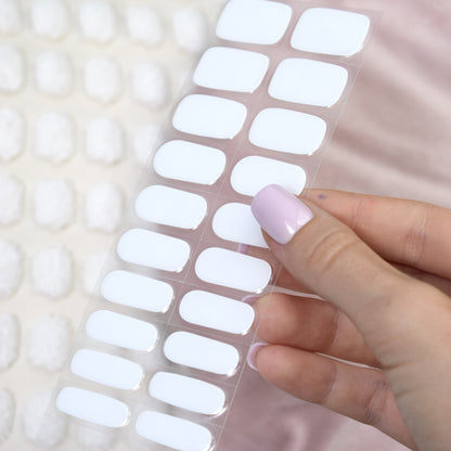 uv gel nail stickers glasies long lasting 20 pcs white