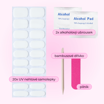 uv gel nail stickers glasies long lasting 20 pcs white