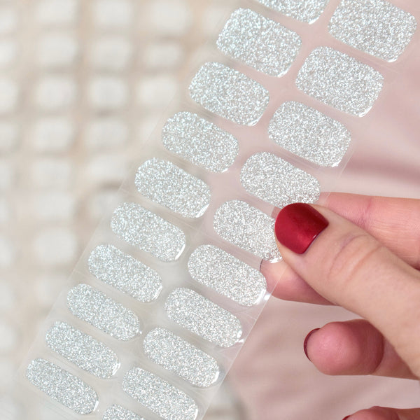 uv gel nail stickers 20 pcs silver glitters
