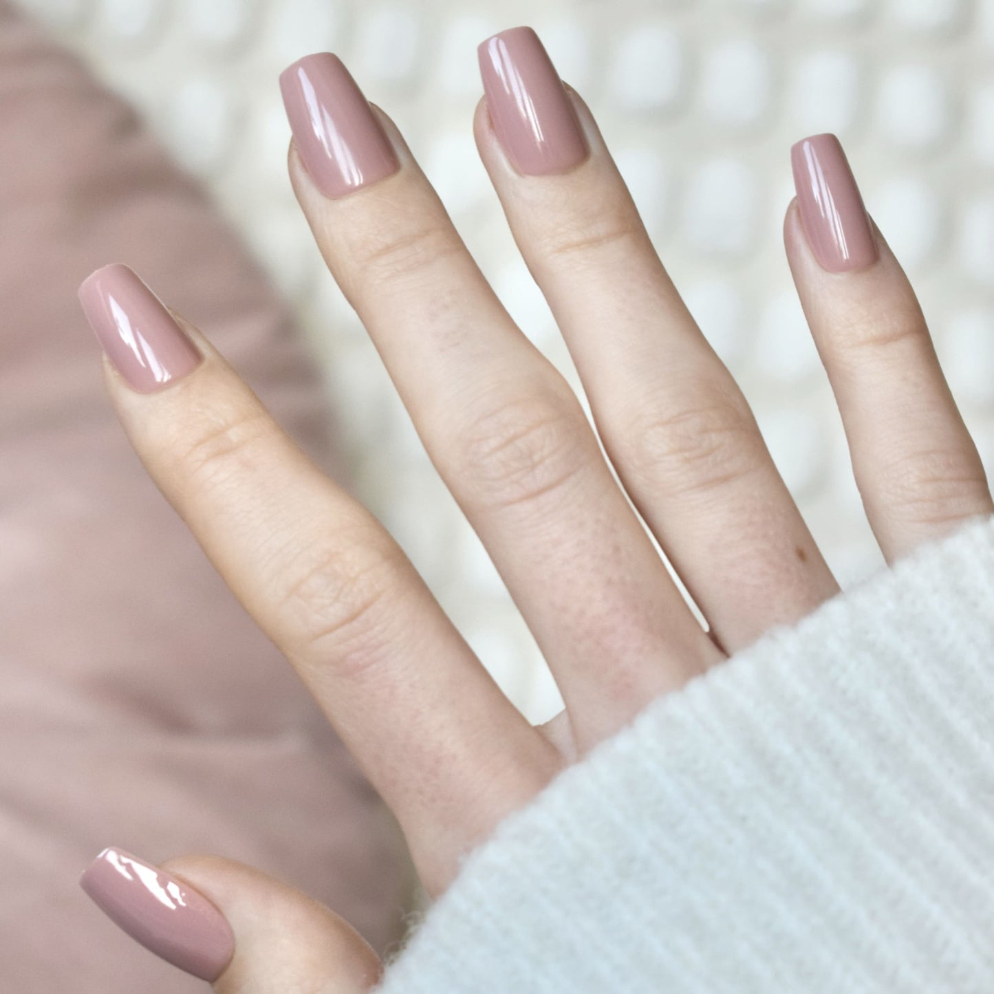 press-on nails artificial nails beauty false glasies gel coffin short nude pink