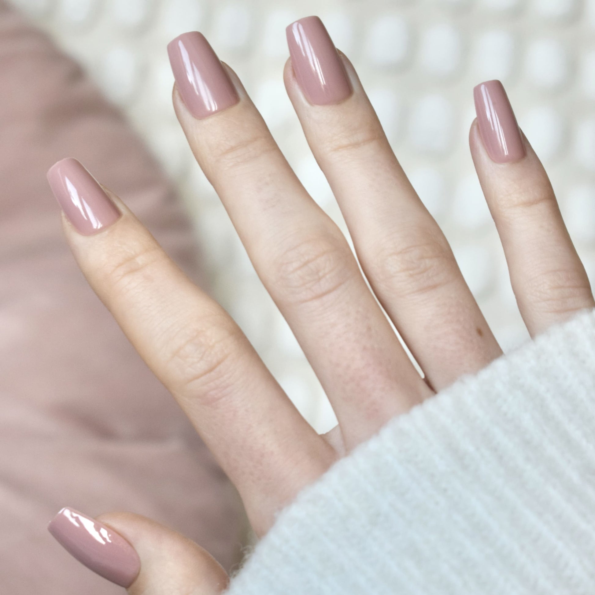 press-on nails artificial nails beauty false glasies gel coffin short nude pink