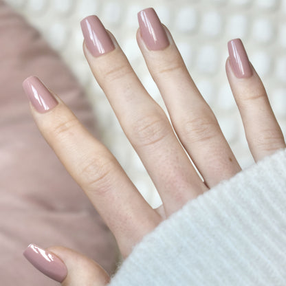 press-on nails artificial nails beauty false glasies gel coffin short nude pink