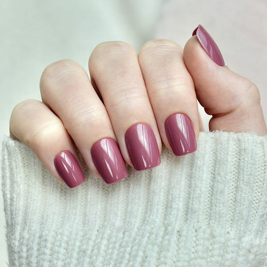 presson nails false nail glasies coffin short violet pink 