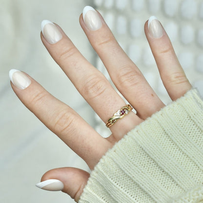 press-on nails artificial nails beauty false glasies gel oval short french white pink beige